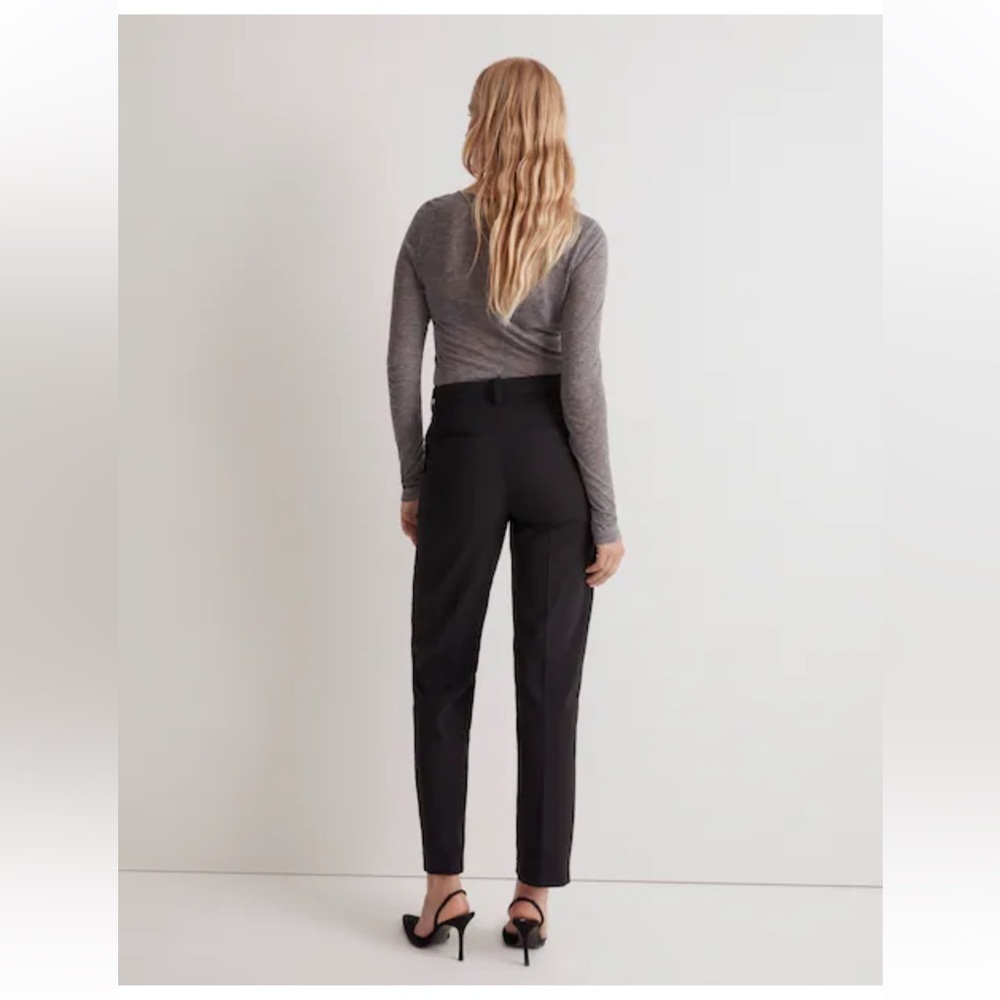 Madewell Black Fairbanks Pintuck Trouser Pants 12 - Picture 3 of 9